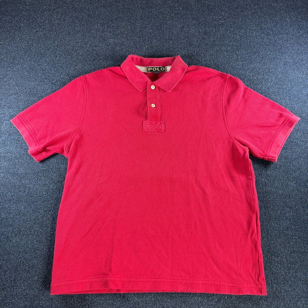 Enyce Elephant Polo Shirt Mens Large Red Short Sleeve Pique Cotton Streetwear